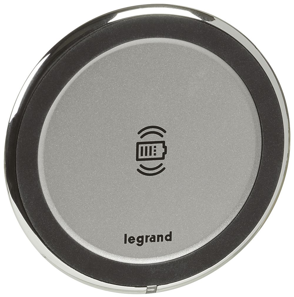 UP-Wireless Ladestation Legrand 15W IP44/IK08 grau Ø87×24mm