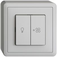 Interrupteur AP pour lum.et ventilat. EDIZIOdue gris clair, LED jaune