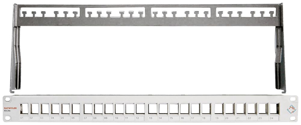 Patchpanel 19" Dätwyler KS 24x, 24-Port Keystone leer geschirmt 1HE gu