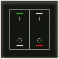Poussoir KNX RGBW ENC MDT BE-GTL2TS.B1S 2t/4a temp.verre noir "I/O"