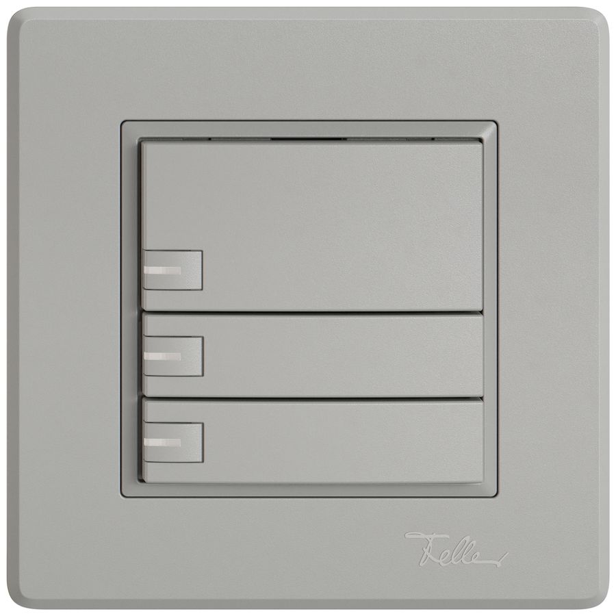 Poussoir KNX RGB ENC EDIZIO.liv SNAPFIX® capteur temp.RGB-LED 3× comm.1T grc