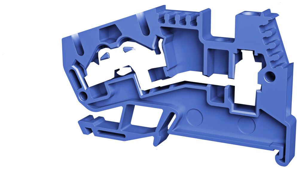 Borne de passage joignable WZ 0.5…4mm² 32A 800V vis ressort 2×1 rail DIN 35mm bl