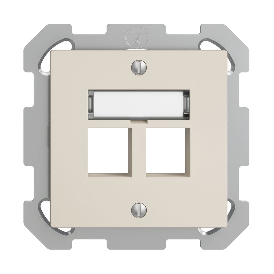 Kit de montage ENC EDIZIOdue FM, sortie droite, pour 2×Keystone, crema