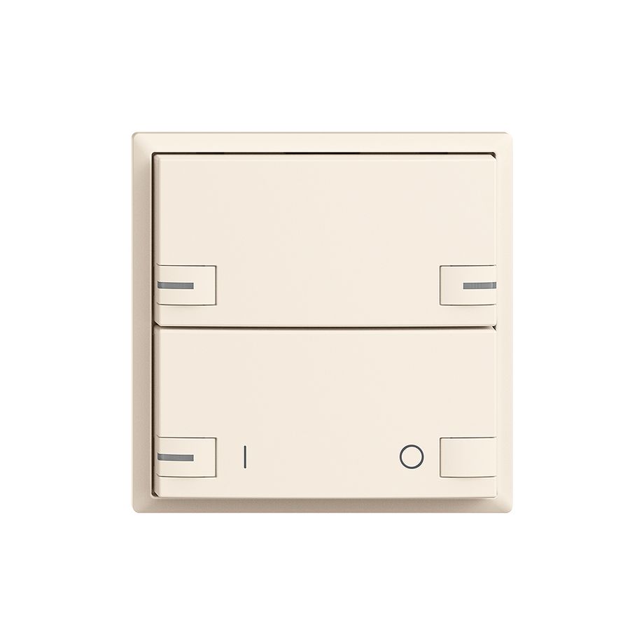 Plaque frontale EDIZIOdue zepAIR ON/OFF 1C sans marquage avec LED crema
