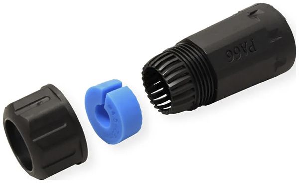 Feldkupplung VALUE Kat.6, RJ45/s↔RJ45/s, für Kabel Ø3…8mm, schwarz