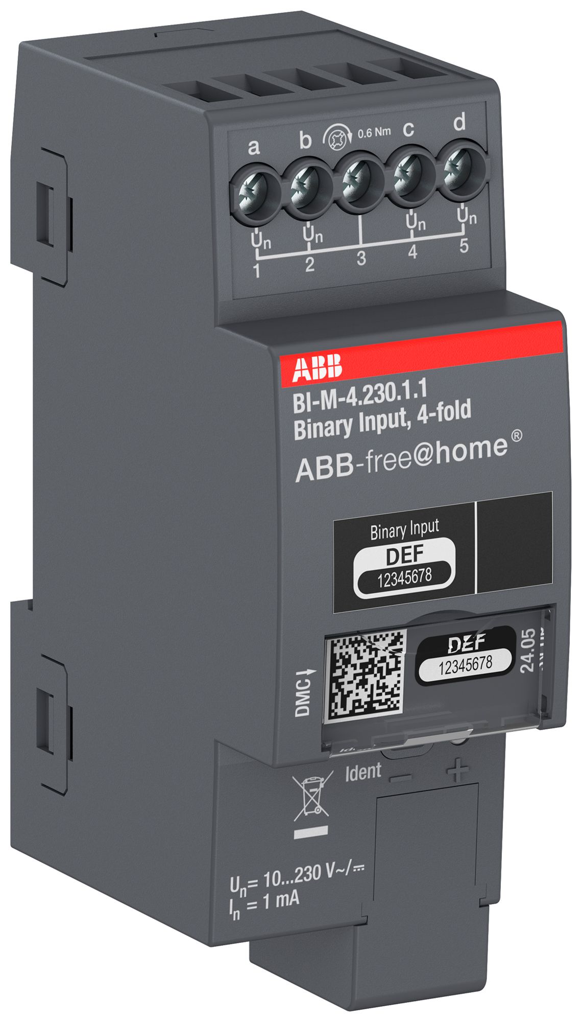 REG-Binäreingang ABB-free@home BI-M-4.230.1.1 4-Kanal 10…230V