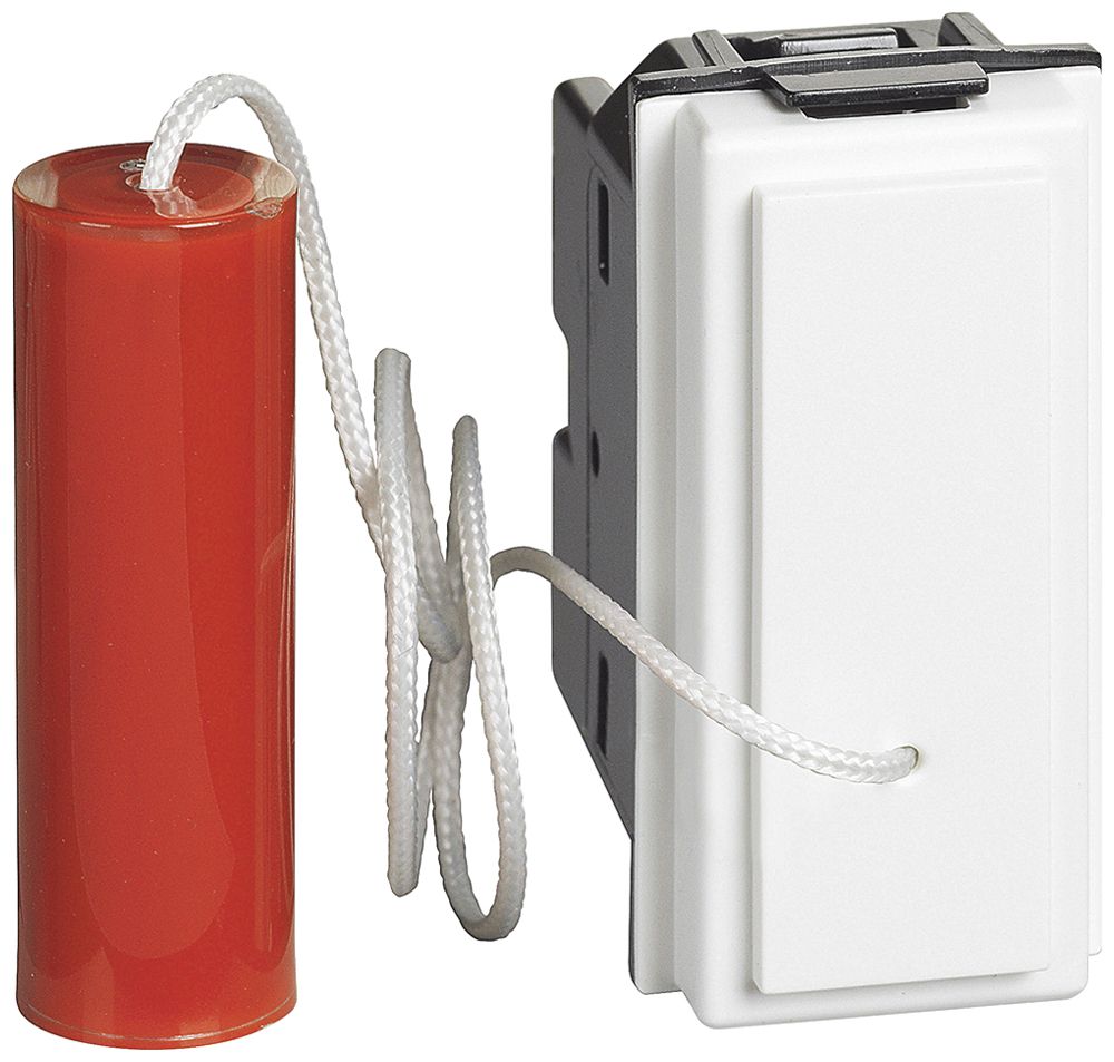 Poussoir à tirette Living Now AR 1 module blanc 10A