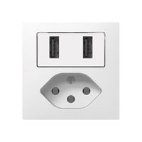 USB Ladesteckdose mit T13 SIDUS E 240V max.2400mA weiss