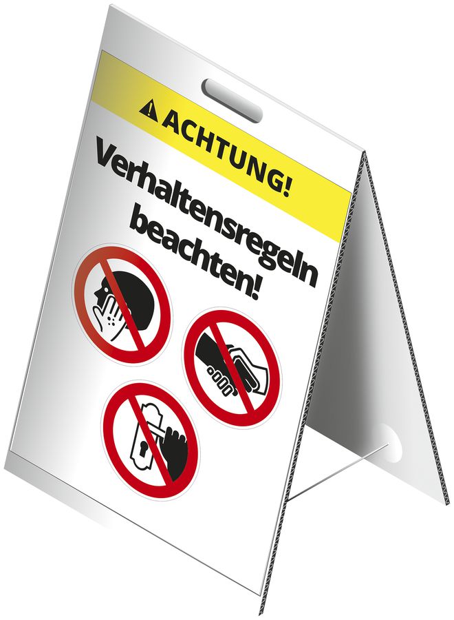 Panneau CIMCO "Verhaltensregeln beachten" 300×500mm