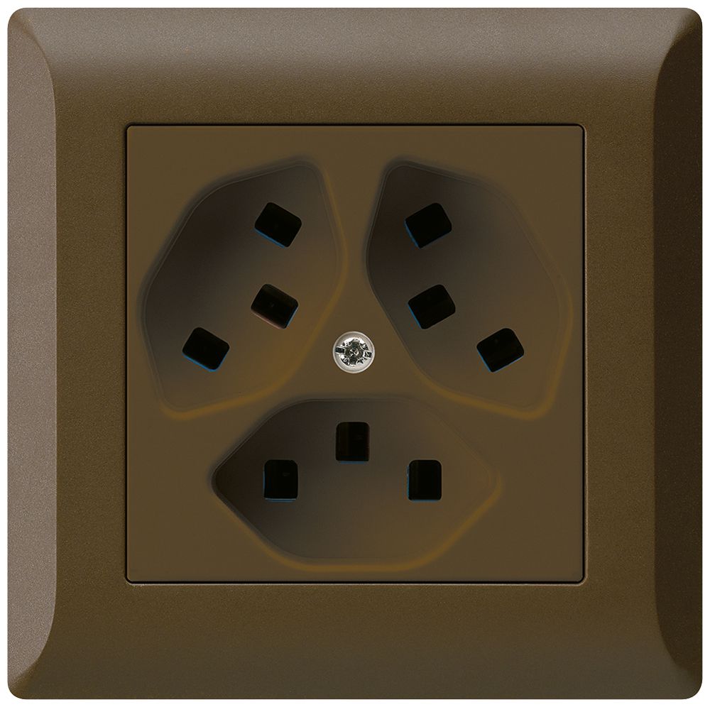 Presa INC Hager kallysto.line 3×T23 C marrone