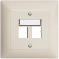 Kit montaggio ENC EDIZIOdue uscita dritta, per 2×RJ45 freenet, crema