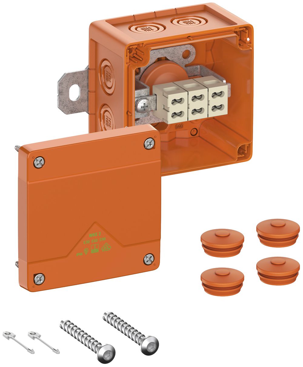 Boîte de dérivation AP Spelsberg WKE 2 Duo 3×4mm² E90 100×100×70mm IP66 or