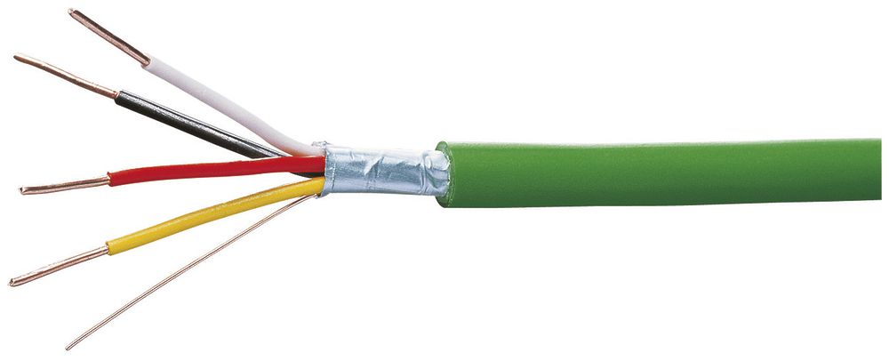 Câble Hager KNX-Y(ST)Y 2×2×0.8 PVC vert rouleau L 500m Eca