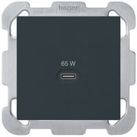 Presa di ricarica USB INC Hager kallysto tipo C 65W 3250mA nero