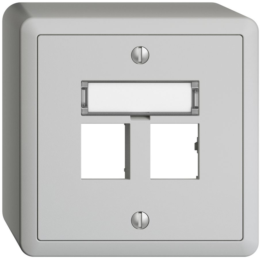 AP-Montageset EDIZIOdue Geradeauslass, für 2×RJ45 freenet, hellgrau