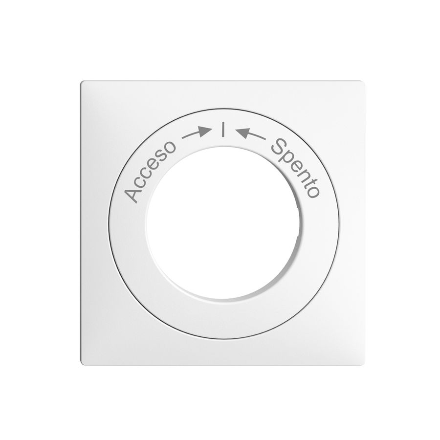 Kit frontal EDIZIOdue Acceso->I<-Spento blanc 60×60mm pour contact pivotant