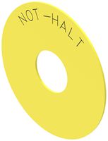 Plaquette indicatr.EAO45, jaune D75 NOT-HALT, autocollante
