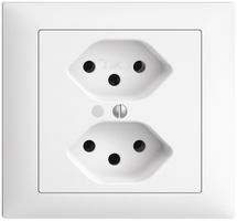 Presa INS EDIZIOdue 2×T13 bianco, con LED verde