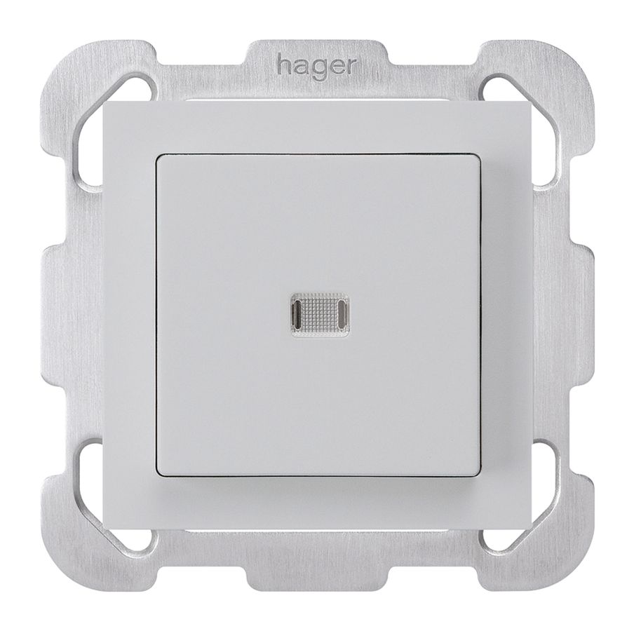 UP-Leuchtdruckschalter kallysto 3/2L hellgrau mit Befestigungsplatte