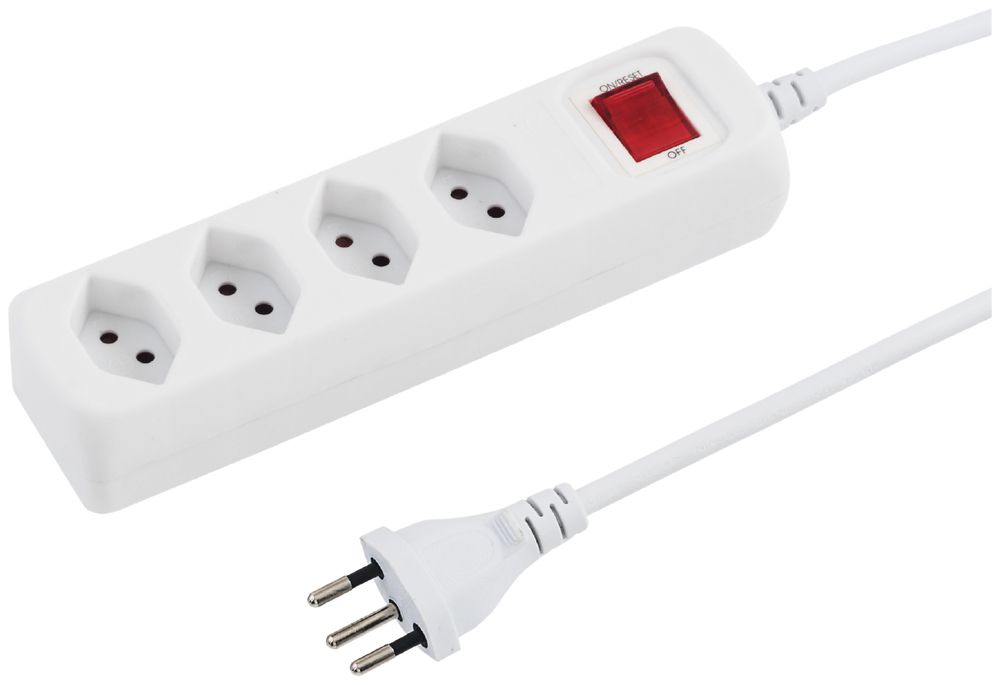 Prise multiple STEBA POWER EASY 4×T13 avec sécu.enf.+int.1.5m blanc