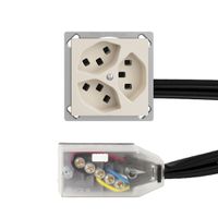 EB-Steckdose 3×T23 16A crema, L1 EDIZIOdue für Technofil