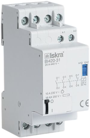 Contattore/teleruttore AMD AWAG 20A 230VAC 3Ch+1R