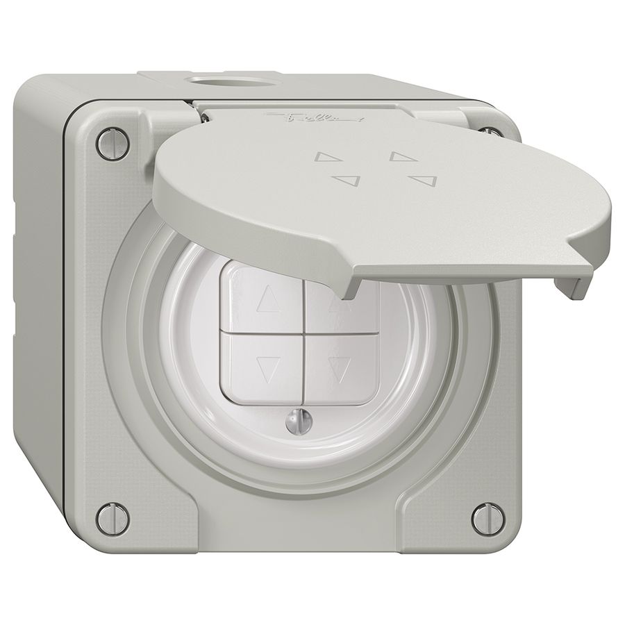 Interruttore p.tapparelle NAP NEVO, 2-canale, altezza d.mont.65 mm, 87×87mm, grc