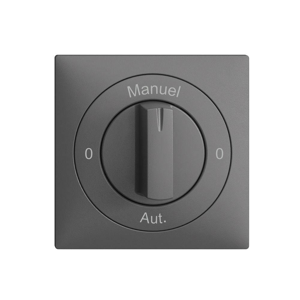 Frontset 0-Auto-0-Main EDIZIOdue dunkelgrau, 60×60mm für Drehschalter