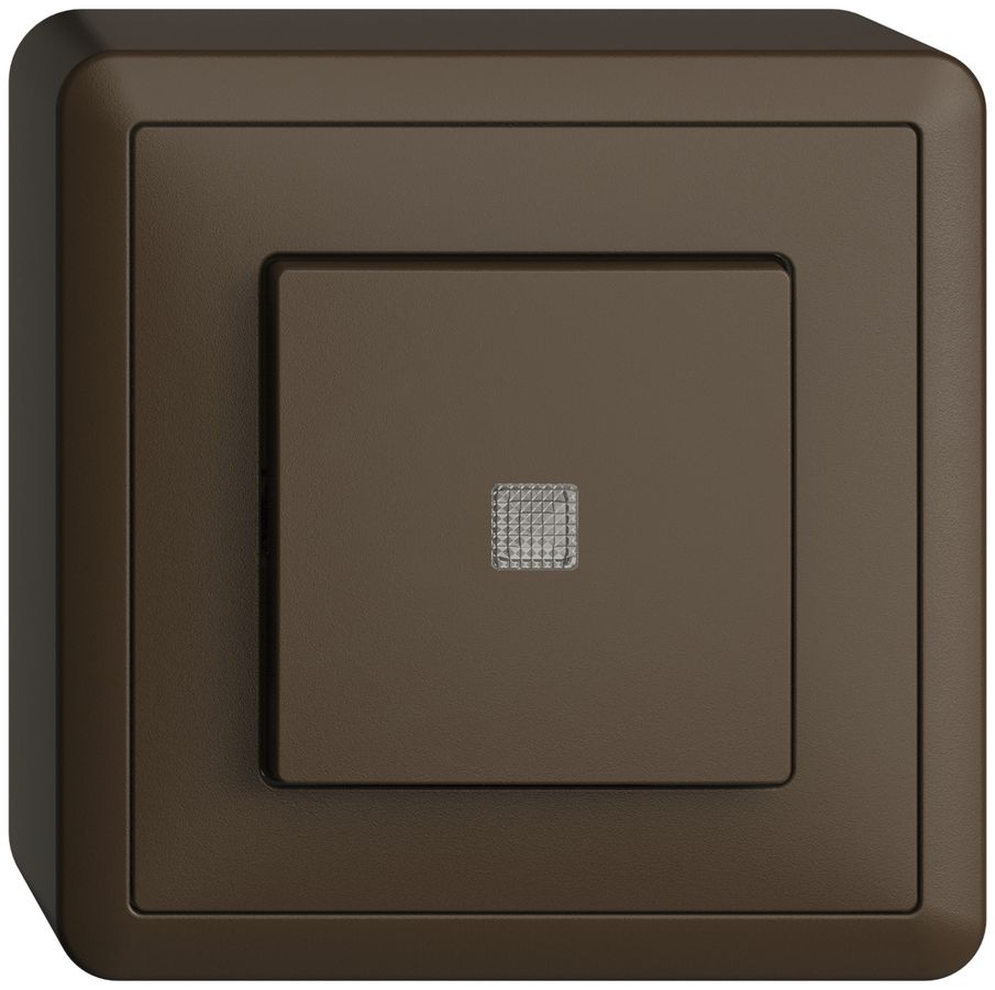 Poussoir AP EDIZIOdue LED jaune ARL coffee