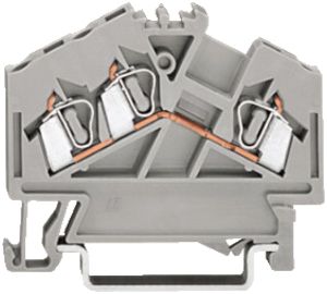 Morsetto di passaggio cablaggio front. WAGO 2.5mm² grigio