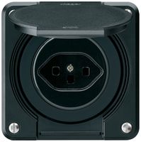 UP-Steckdose robusto C Typ 23 schwarz mit Steckklemmen