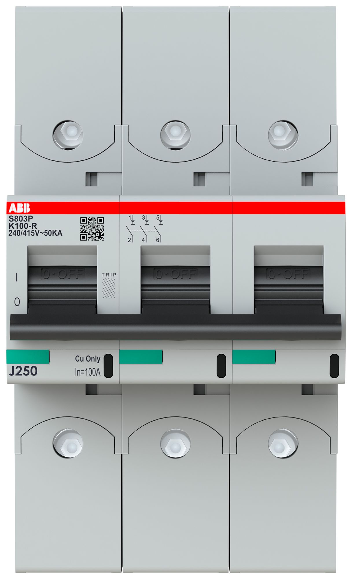 Leitungsschutzschalter ABB S803P-K100-R 3P 400V K-100A 50kA 4.5TE