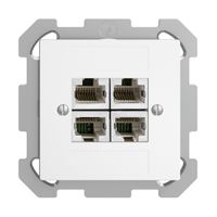 UP-Dose 4×RJ45/s 4P getr. EDIZIOdue weiss ITplus