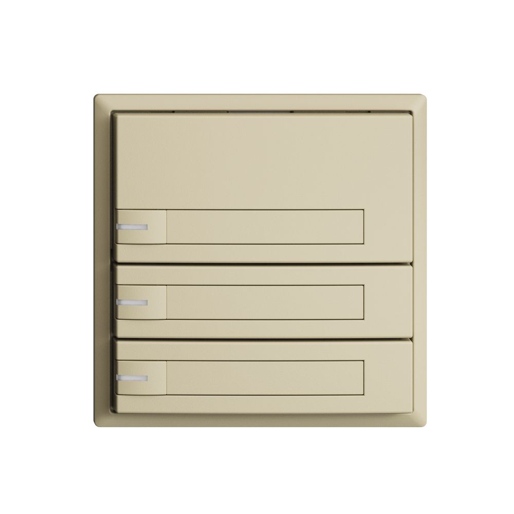 Poussoir ENC KNX 3× EDIZIOdue vanille RGB avec LED avec insert papier