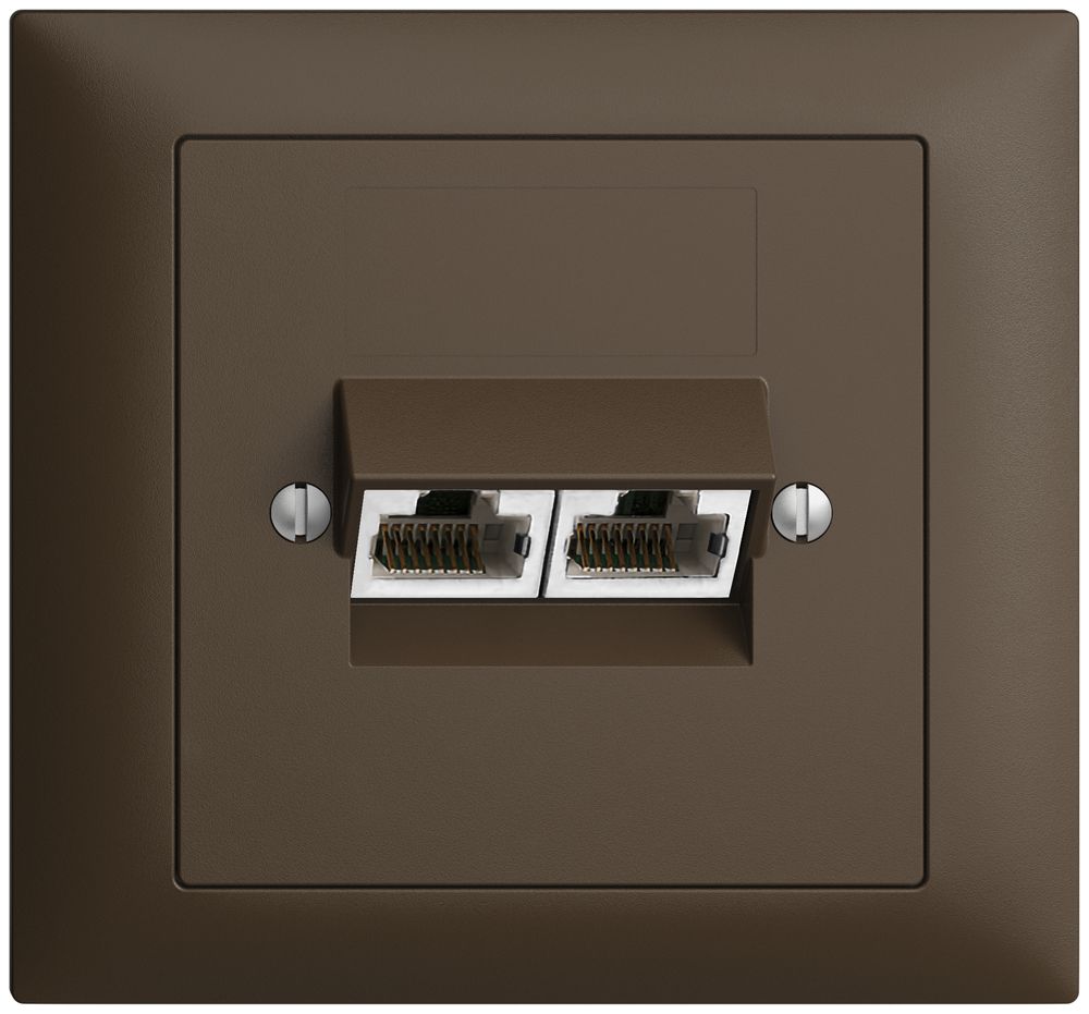 EB-Dose 2×RJ45/s 4P getr. EDIZIOdue coffee ITplus