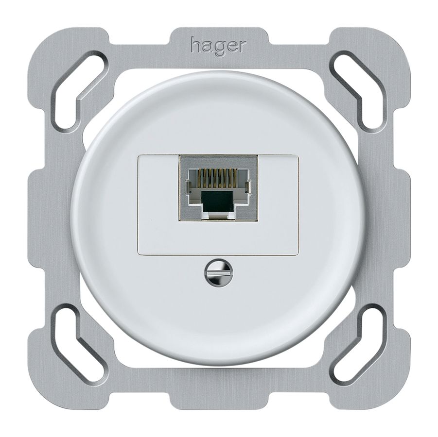 UP-Anschlussdose origin RJ45 8(4) Kat.6 gerade geschirmt 77×77mm weiss