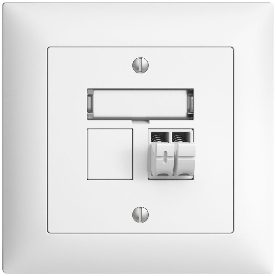 Prise audio ENC Push Type EDIZIOdue FMI, 1×, kit d'inscription, blanc