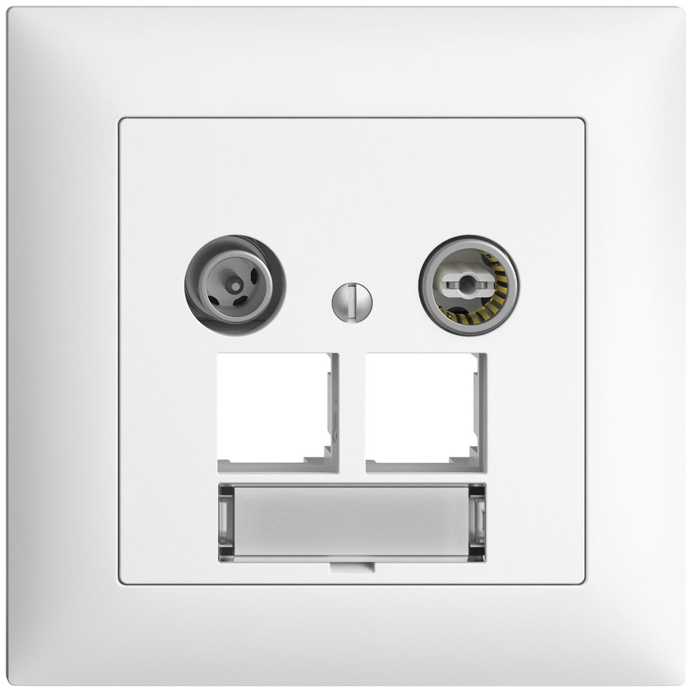 Prise multimédia ENC EDIZIOdue FMI EASYNET 4dB, p.2×RJ45 S-One, blanc
