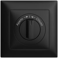 Kit frontal EDIZIOdue Aperto->I<-Chiuso noir 88×88mm pour contact pivotant