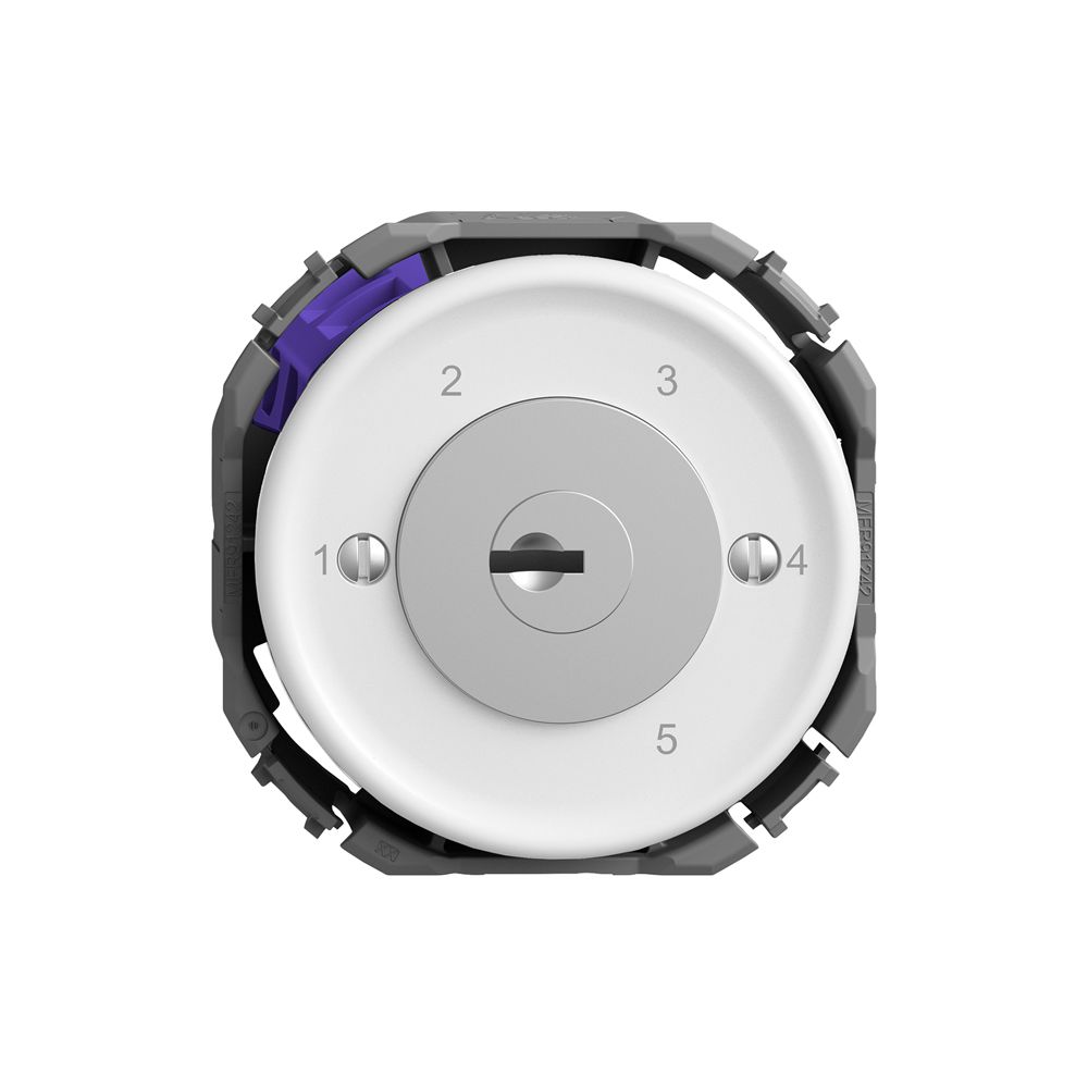 Interrupteur à clé STANDARDdue a.KABA 1262KA/5000 5 gra.2P 1-2-3-4-5 p=87mm bc