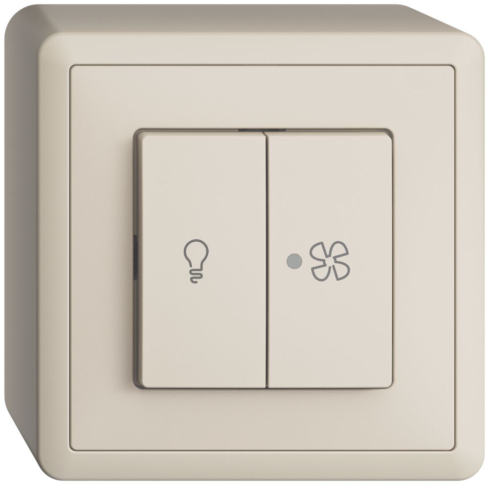 Interruttore AP per luce e ventilaz. EDIZIOdue cre.LED giallo