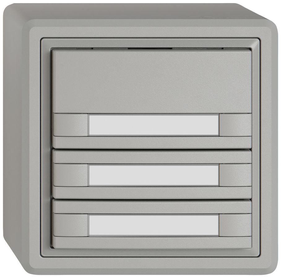 Pulsante KNX RGB AP EDIZIO.liv SNAPFIX® sensore temp.s.LED targ.3× com.2T grc