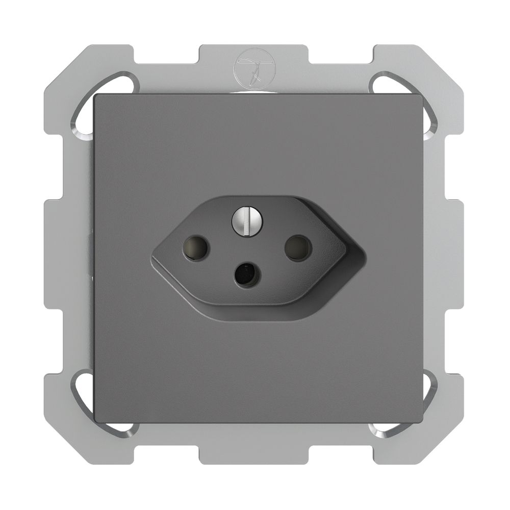 UP-Steckdose EDIZIOdue T13 dunkelgrau mit Shutter