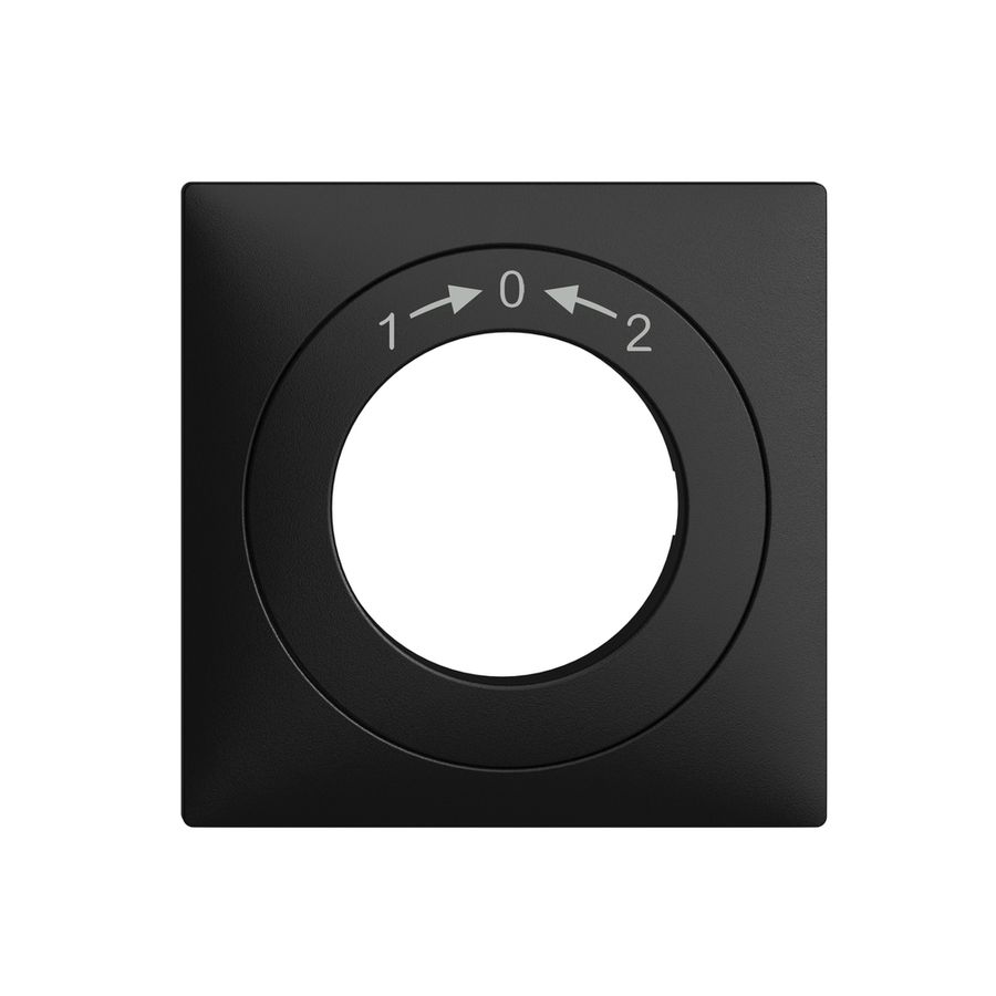 Frontset EDIZIOdue 1->0<-2 schwarz 60×60mm für Schwenktaster