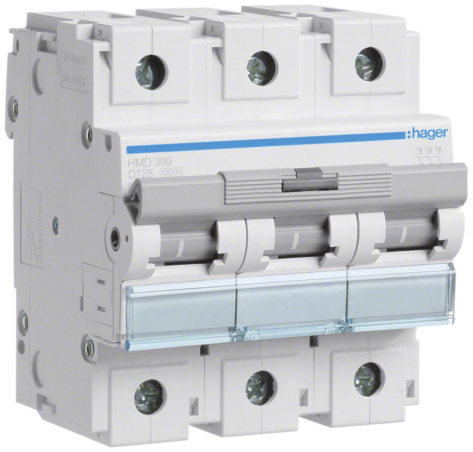 Leitungsschutzschalter Hager MCB 3P 230V Typ D 125A 4.5TE