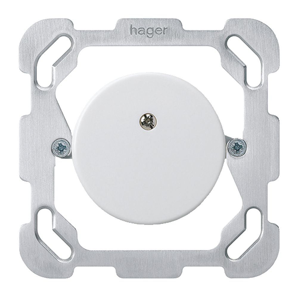 UP-Blindabdeckung basico Ø43mm mit Befestigungsplatte weiss