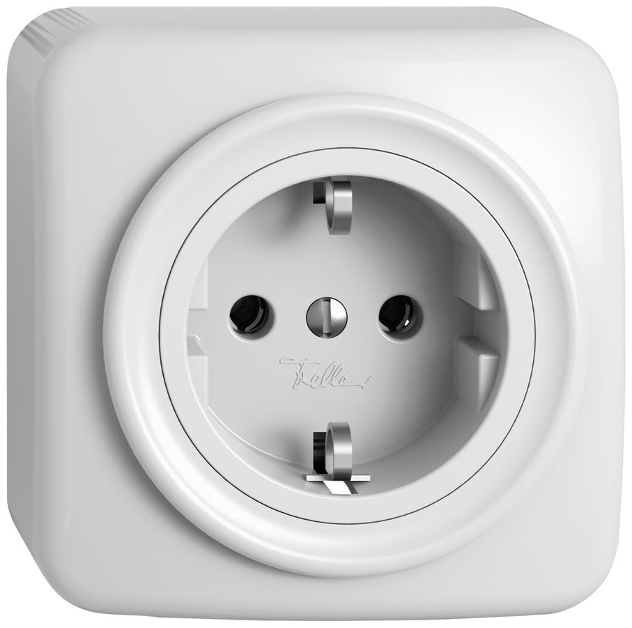 AP-Steckdose STANDARDdue SNAPFIX® SCHUKO 16A 230V 76×76mm weiss