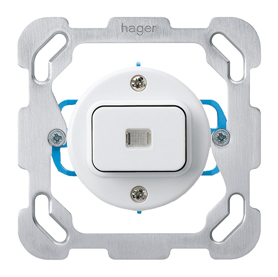 Einsatz zu UP-Leuchtschalter basico 3/1 mit Befestigungsplatte weiss