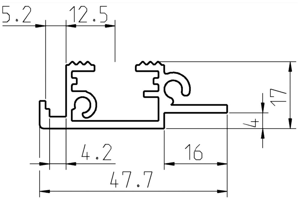 Profil à assembler Almatec SBG 41.2, 3m