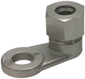 Capocorda a vite Flury PA 73 per filo, Ø 8mm, ottone-nichelato L-90°